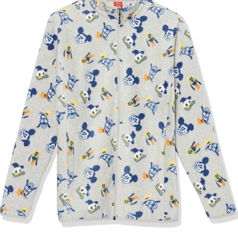 Disney Men's Polar Fleece Zip Up Zipper Pockets Mock Turtleneck Jacket Sz XL